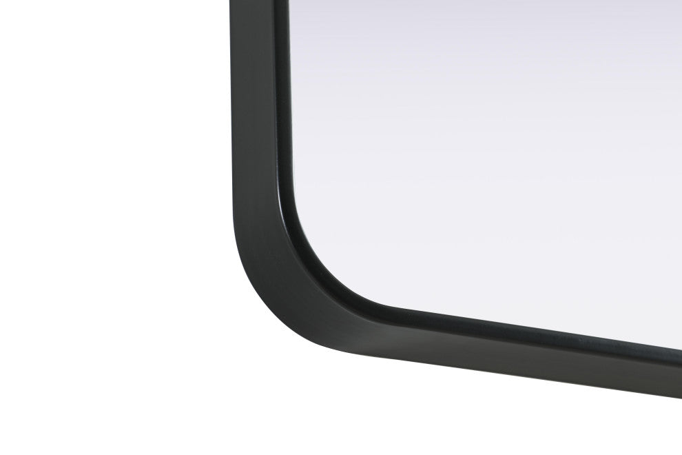 Home Living Contour Metal Rectangle Mirror 24x36, Black