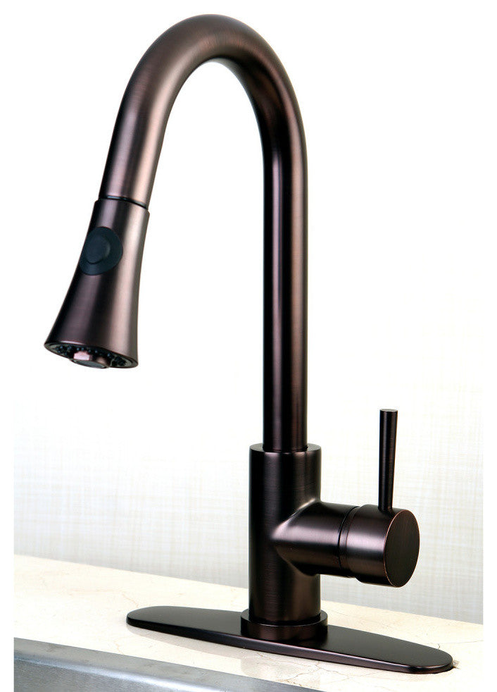 Gourmetier Single-Handle Pull-Down Kitchen Faucet, Oil Rubbed Bronze