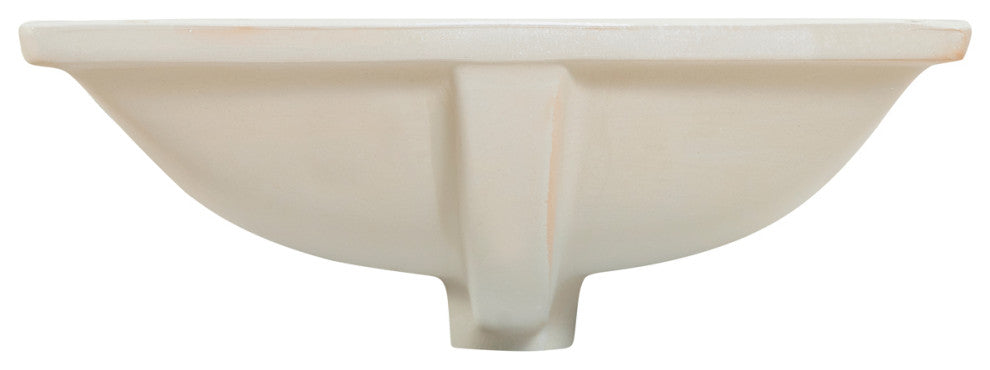 20" Rectangular White Finish Ceramic Undermount Vanity Sink