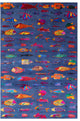 6' 0" X 9' 0" Gabbeh Fish Design Hand-Knotted Wool & Silk Rug - Q15980