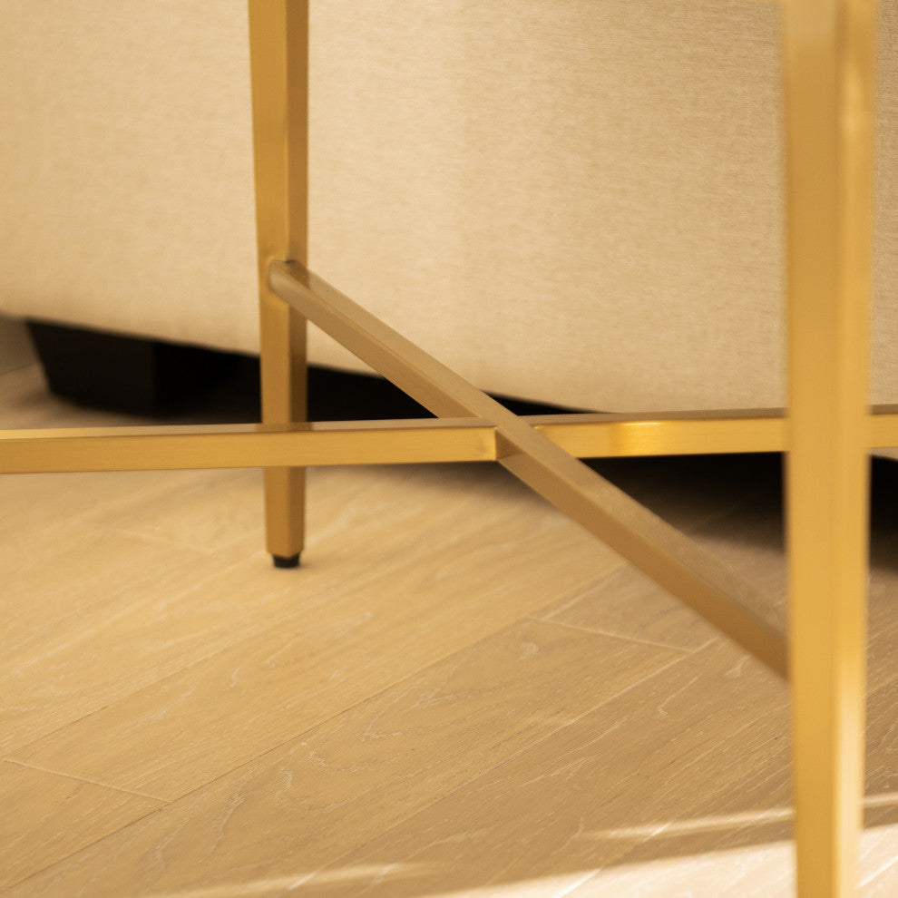 Kingsly 16" Wide Contemporary Glam Storage Side Table, Espresso Black