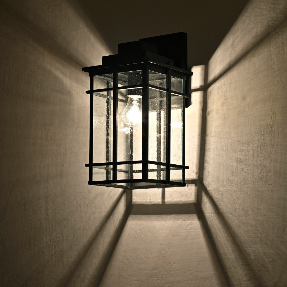 CHLOE Lighting Kenneth Transitional 1-Light Textured Black Outdoor Wall Sconce