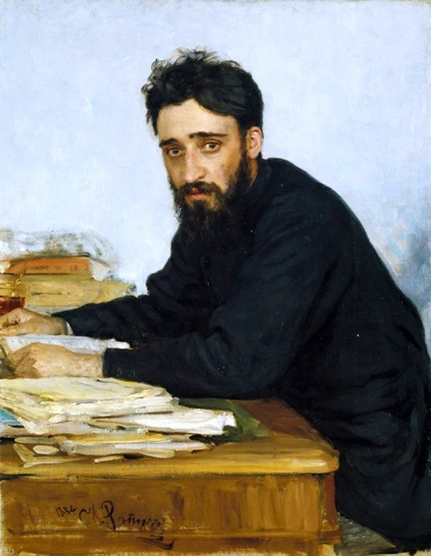 Ilia Efimovich Repin Portrait of writer Wrapped Canvas, 21"x28"
