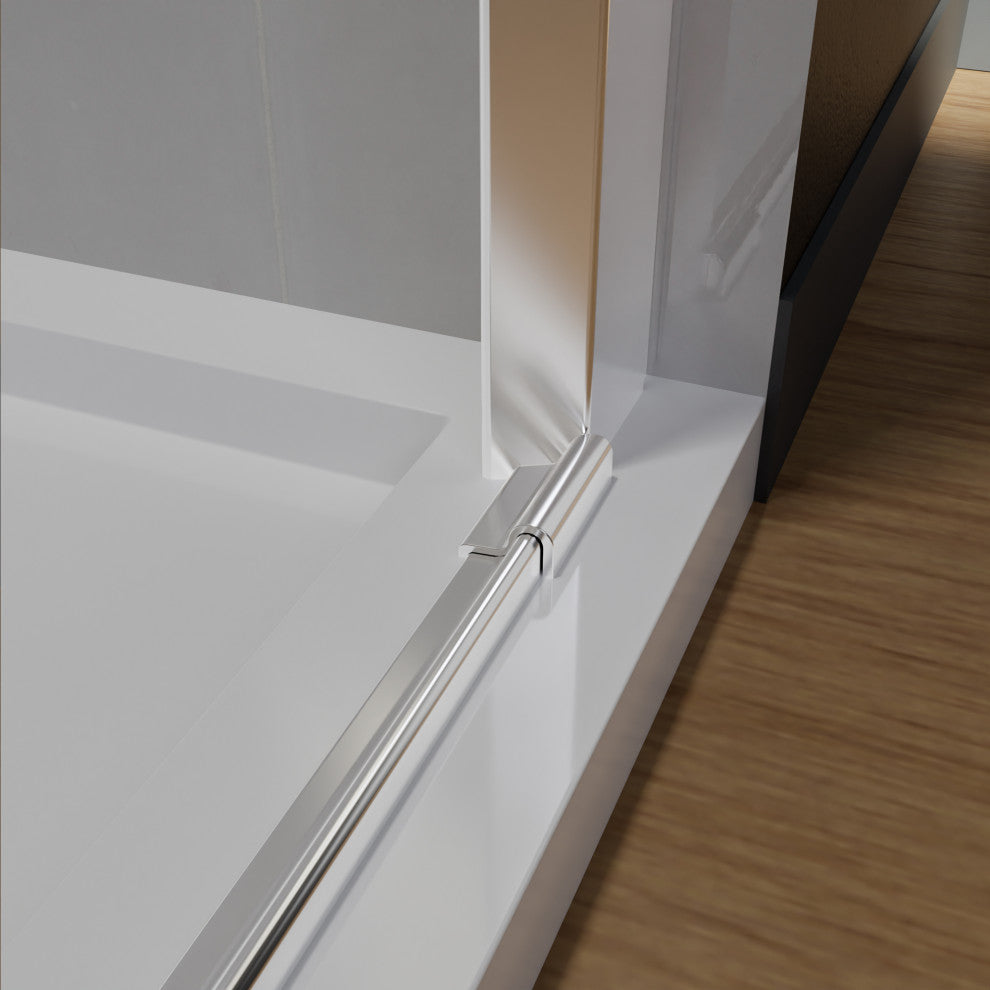 32" W x 72" H Semi-Frameless Bi-Fold Shower Door, Chrome