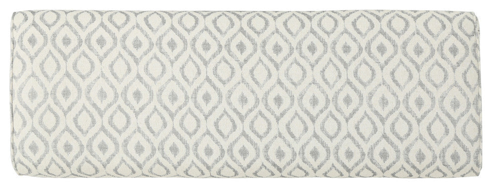 GDF Studio Petty Boho Fabric Ottoman, Charcoal Cat Eye Pattern/Natural