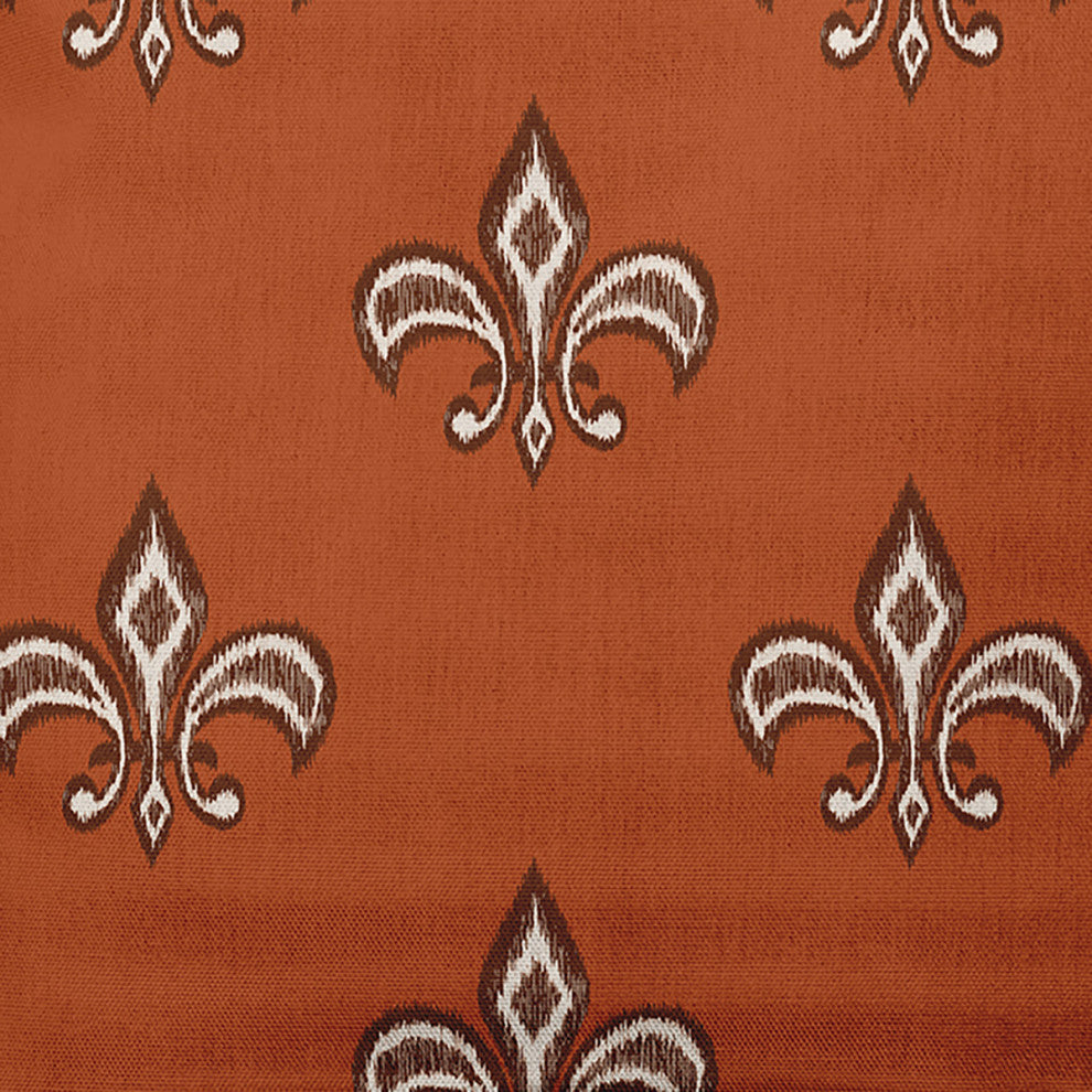 20" x 20" Fleur de Lis Indoor/Outdoor Polyester Throw Pillow, Sienna