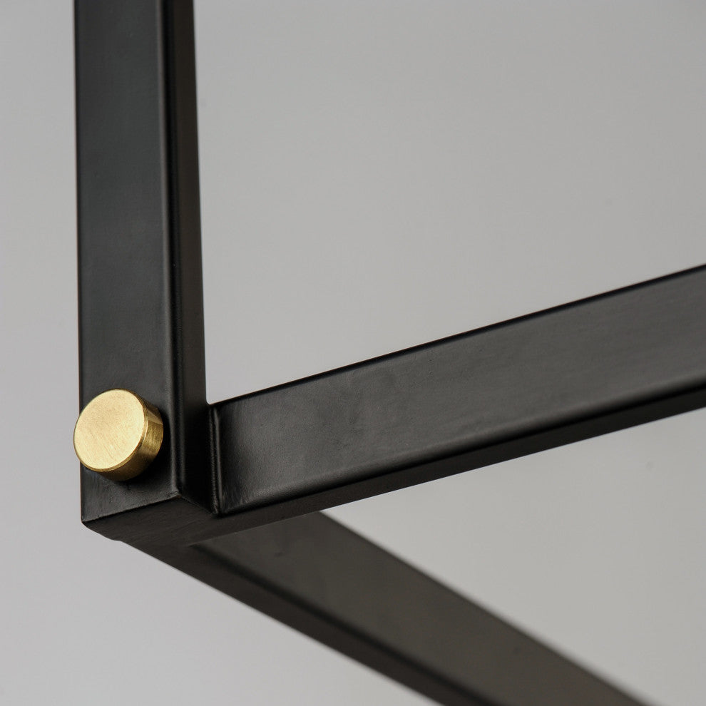 Maxim 2644 Capitol 4 Light 13"W Linear Chandelier - Black / Antique Brass