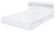 Benzara BM269599 Queen Bed With 6 Under Compartments & Storage Headboard, White