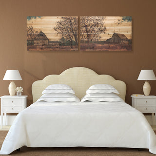 "Erstwhile Barn 3 & 4" Wood Wall Art Giclee Printed on Solid Fir Wood Planks
