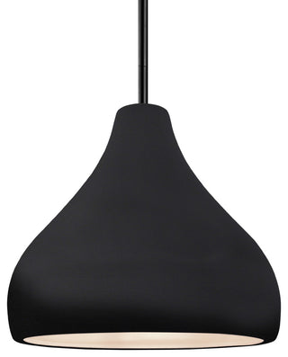 Radiance Medium Droplet Pendant, Gloss Black/White Frame, Black, Rigid Stem Kit