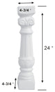 Balustrade Part White Ceramic Baluster 24 inch High |