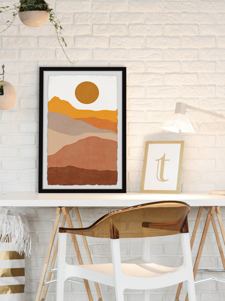 "Mountains Are Warming" Framed Painting Print, 12x18