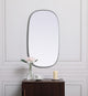 Metal Frame Oval Mirror 20X36 Inch, Silver