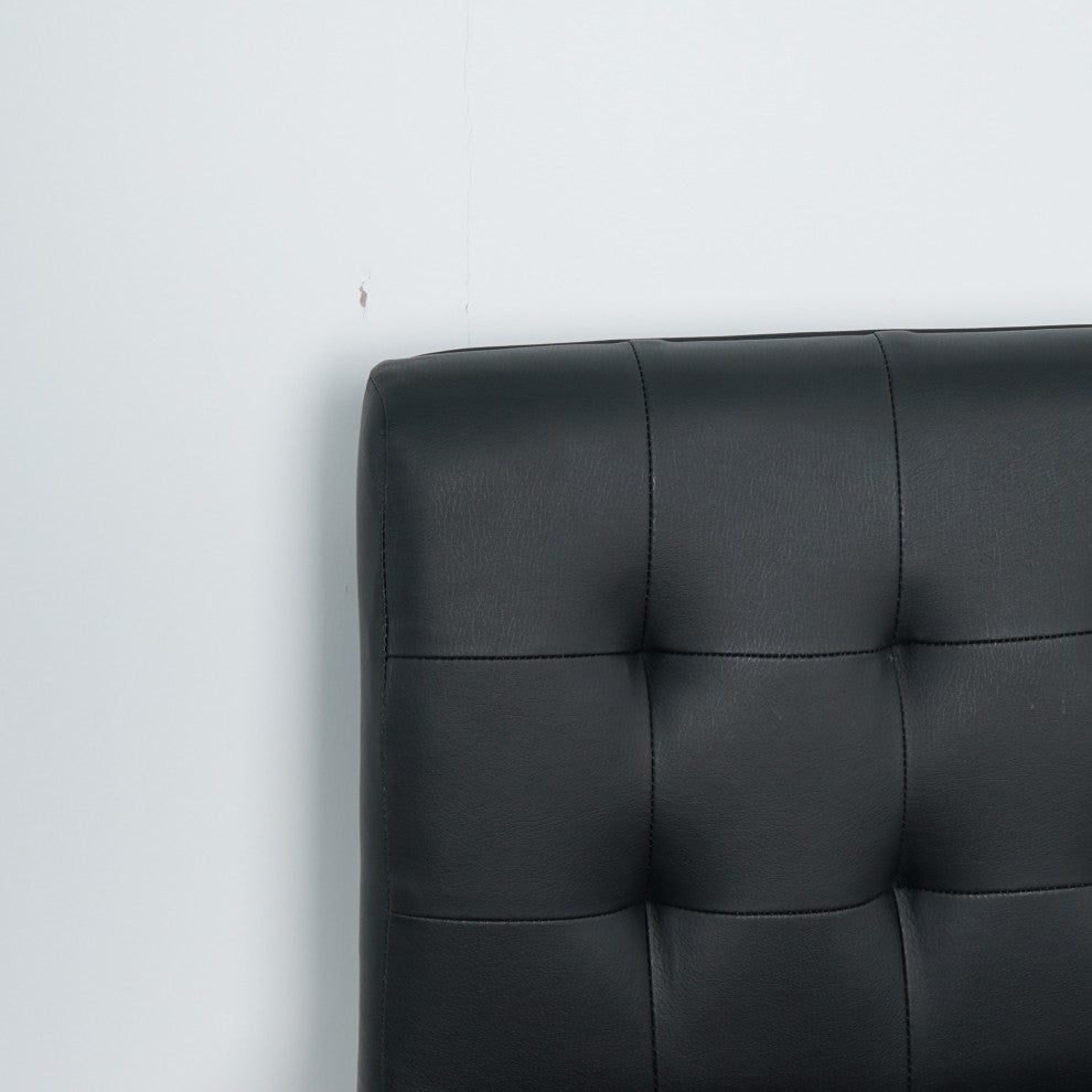 2-set Foam Modern Design Dining Chair, Metal Legs, Black Pu