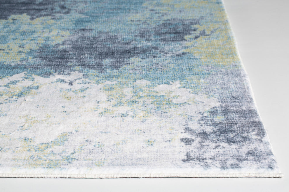 6"x9" Blue Yellow Abstract Sky Area Rug