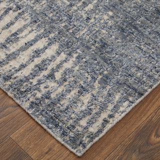 Kinton Modern Abstract, Blue/Ivory/Gray, 10'x14' Area Rug