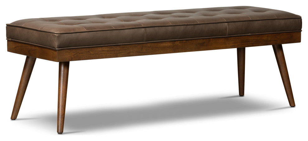 Poly and Bark Luca Leather Bench, Cocoa Brown