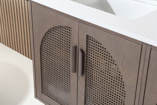 Nara Mid-Century Freestanding Bathroom Vanity, Chestnut Oak, 60"