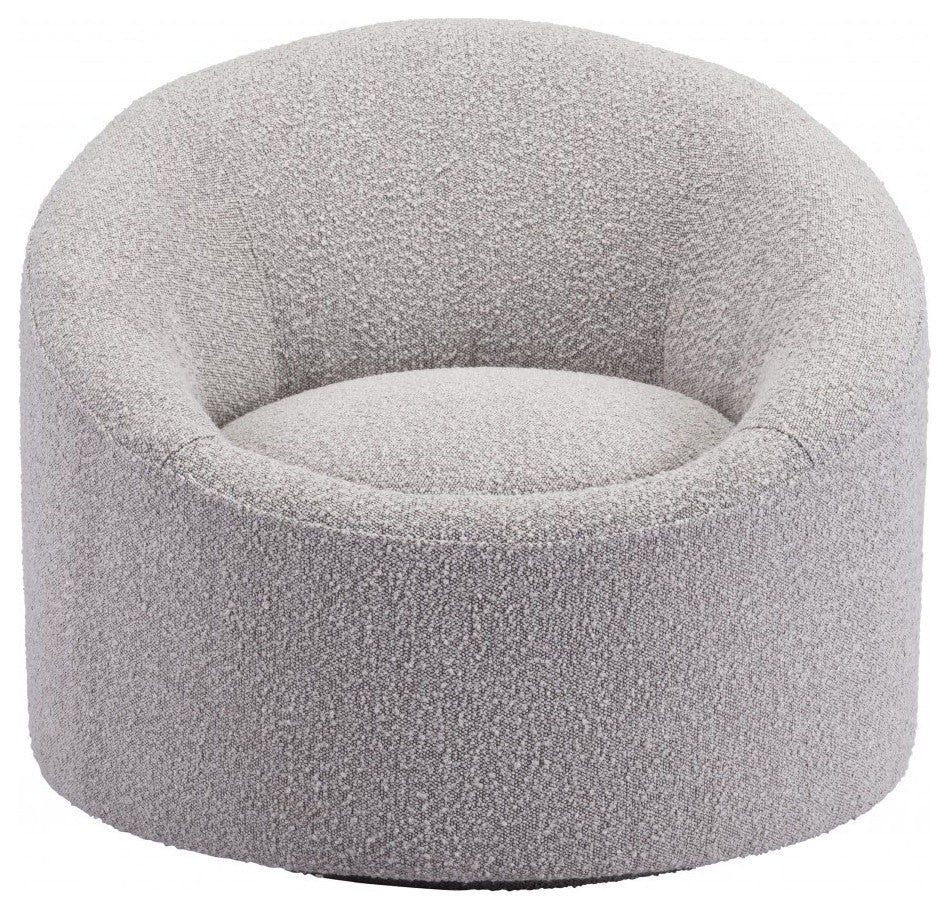 Light Gray Plush Accent Chair