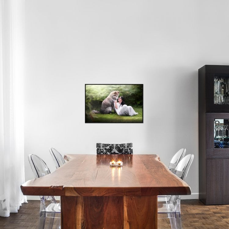 "Saved by the wolf" Framed Canvas Giclee by Ghizzi Panizza Alberto, 31x21"