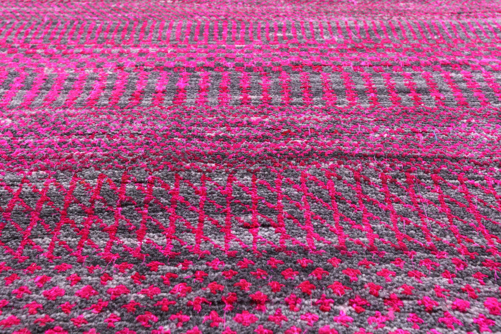 10' Round Wool and Silk Hand Knotted Super Savannah Gabbeh Rug Q8635