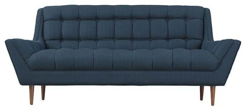Modern Contemporary Fabric Loveseat , Navy, Fabric