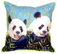 Betsy Drake Pandas Small Indoor/Outdoor Pillow 12x12