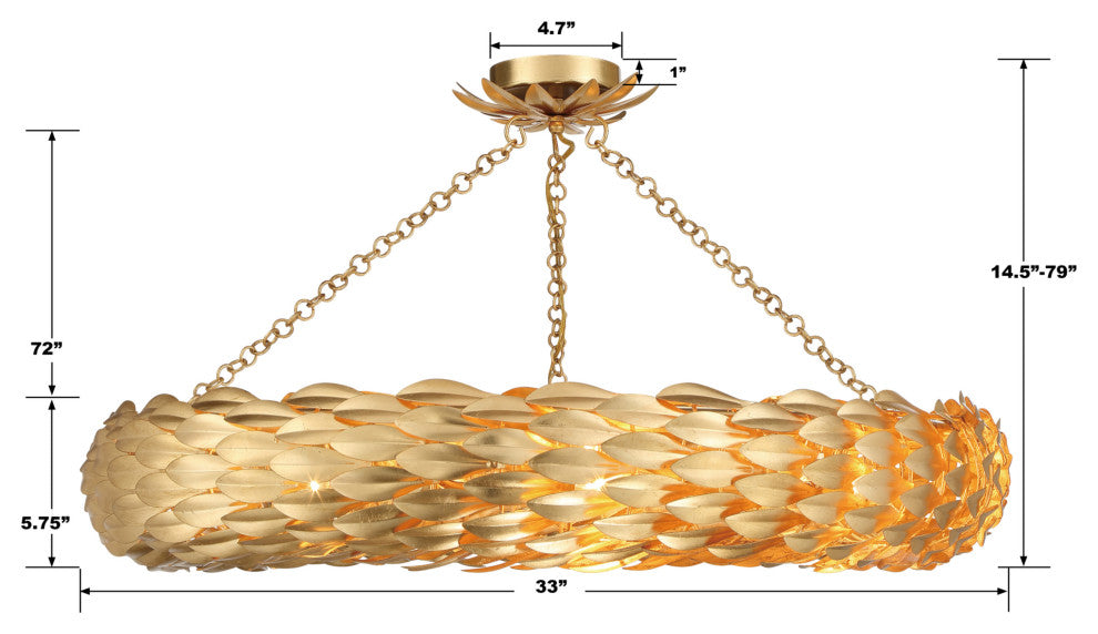 Crystorama Lighting Group 538_CEILING Broche 8 Light 34"W - Matte White