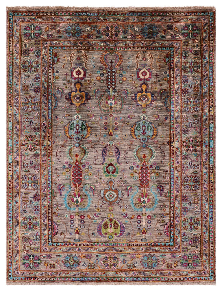 Persian Tabriz Handmade Wool Rug 4' 10" X 6' 4" - Q12196