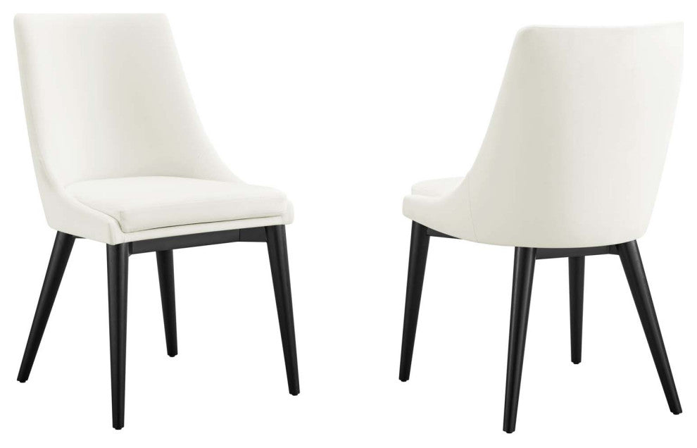 Viscount Accent Performance Velvet Dining Chairs, Set of 2, White