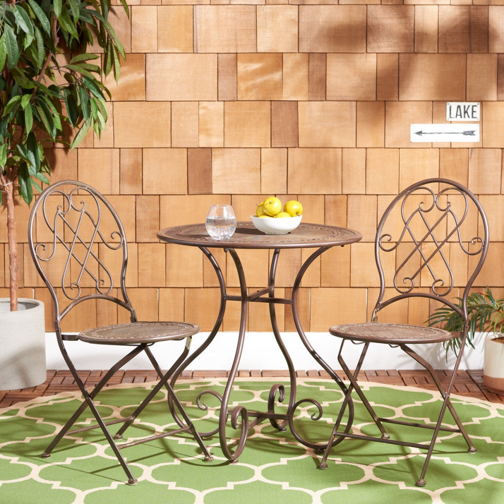 Safavieh Adriel 3Pc Bistro Set, Rustic Brown