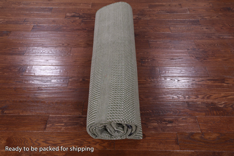 Savannah Grass Hand Knotted Wool and Silk Rug 9' 0" X 12' 3" Q12004