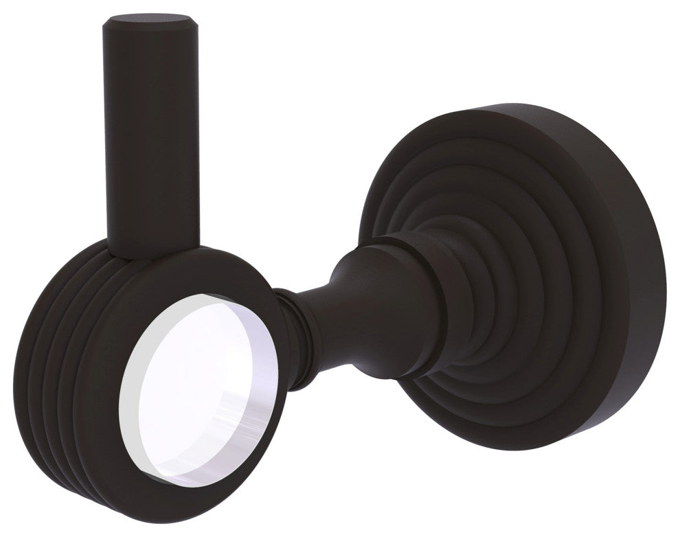 Pacific Grove Robe Hook with Groovy Accents, Oil Rubbed Bronze