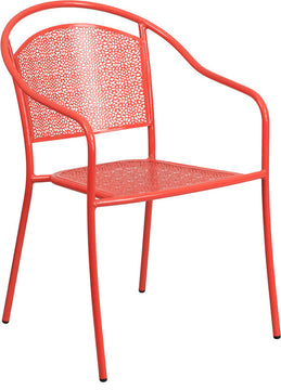 Coral Indoor-Outdoor Steel Patio Arm Chair With Round Back