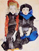 Egon Schiele Two Little Girls - 21" x 28" Premium Canvas Print