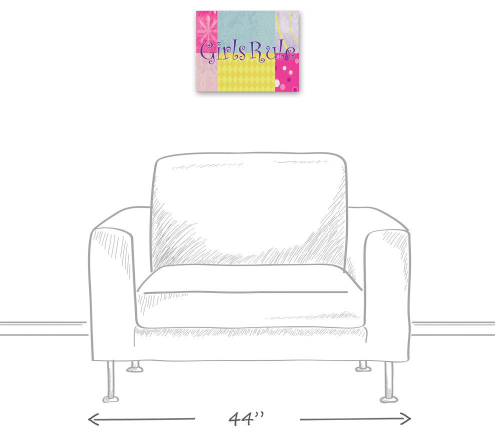Girls Rule 14x11 Canvas Wall Art