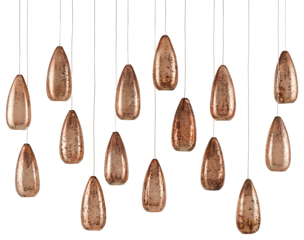 Rame Multi-Drop Pendant, Rectangular 15-Light