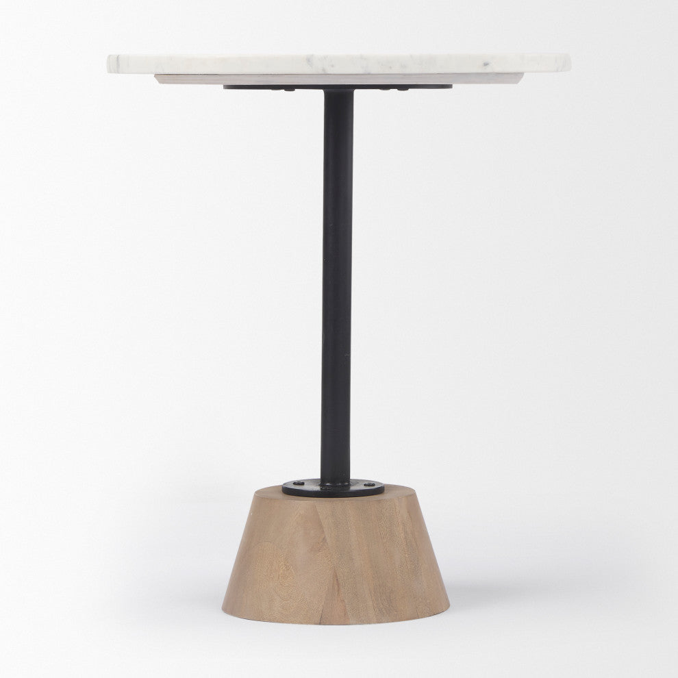 Maxwell Marble Top Pedestal End/Side Table