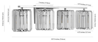 Coco Prism Vintage Metal/Glass Glam LED Vanity Light, Width: 29.75"