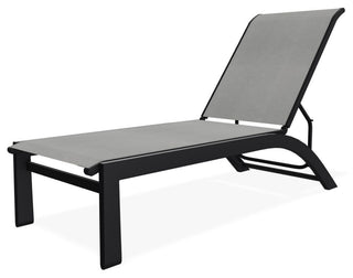 Kendall Sling Stackable Outdoor Chaise Lounge, Alloy/Black