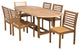 Solid Wood 100% FSC 7-Piece Armless Oval Extendable Patio Dining Set