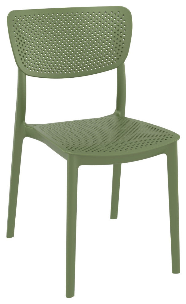 Lucy Outdoor Dining Chair, Set of 2, Olive Green