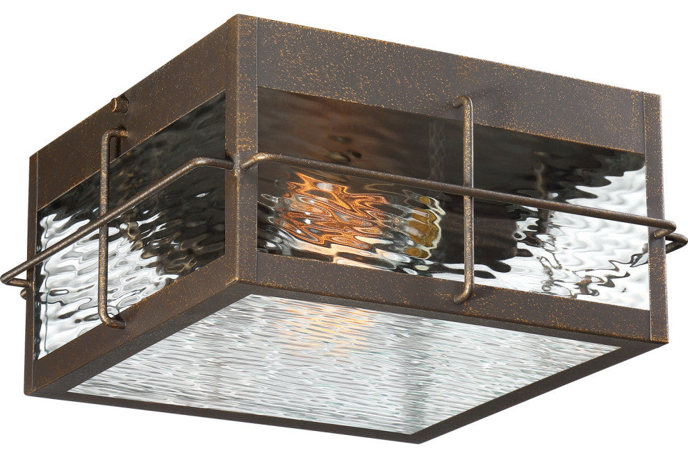 Quoizel WAR1612GZ Two Light Outdoor Flushmount, Gilded Bronze Finish