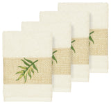 Zoe 4 Piece Embellished Washcloth Set