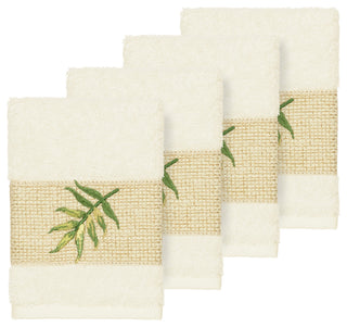 Zoe 4 Piece Embellished Washcloth Set