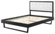 Platform Bed Frame, King Size, Wood, Black White, Modern Mid-Century, Bedroom