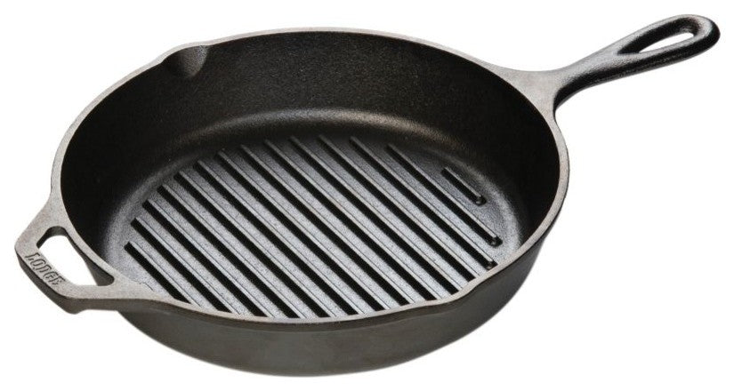Lodge Cast Iron Round Grill Pan, 10-1/4 "