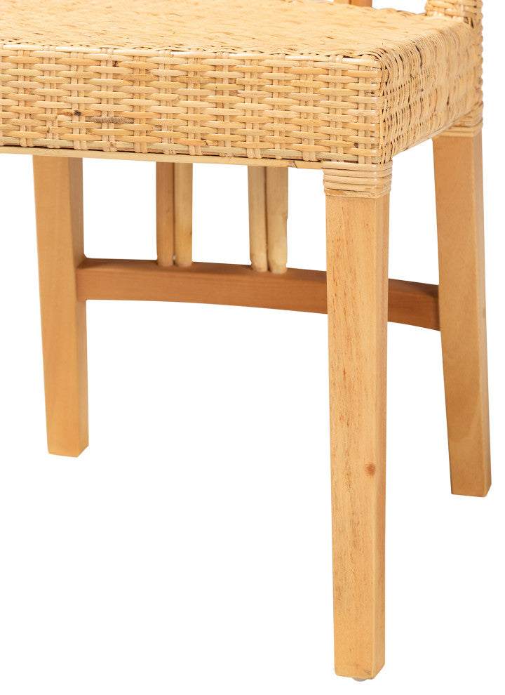 Ansa Mahogany & Rattan Dining Chair