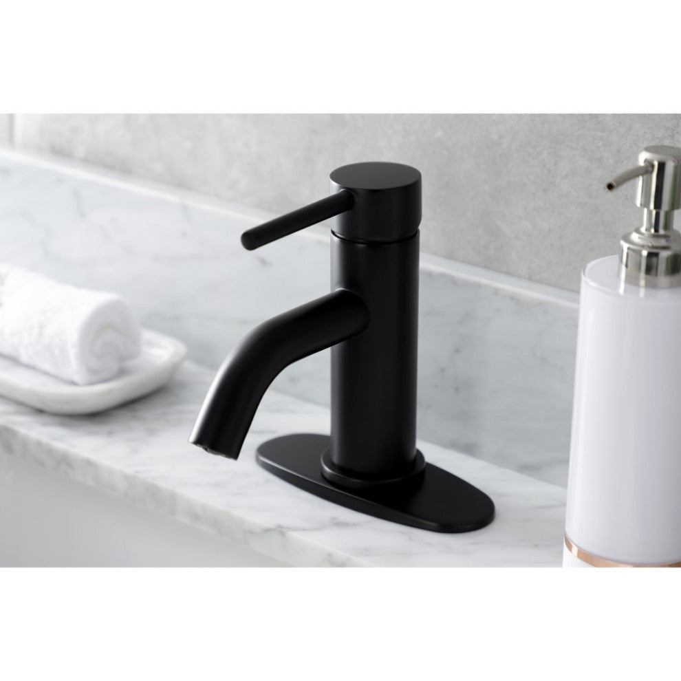Fauceture LSF8220DL Single-Handle Bathroom Faucet With Push Pop-Up, Matte Black