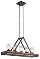 Kichler Colerne Linear Chandelier, Auburn Stained, 5+3